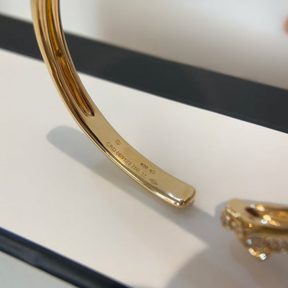 [LUXORA]PANTHERE GOLD DIAMOND OPEN BRACELET