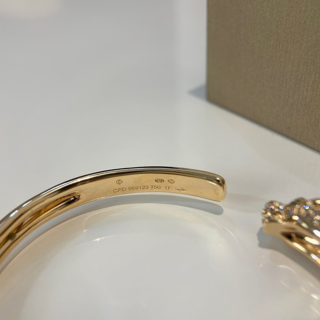 [LUXORA]PANTHERE GOLD DIAMOND OPEN BRACELET