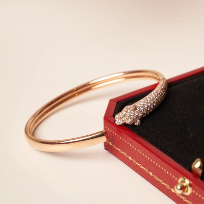 [LUXORA]PANTHERE ROSE GOLD DIAMOND OPEN BRACELET