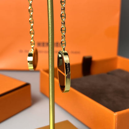 [LUXORA]CHAINE VERSO BLACK CERAMIC EARRINGS
