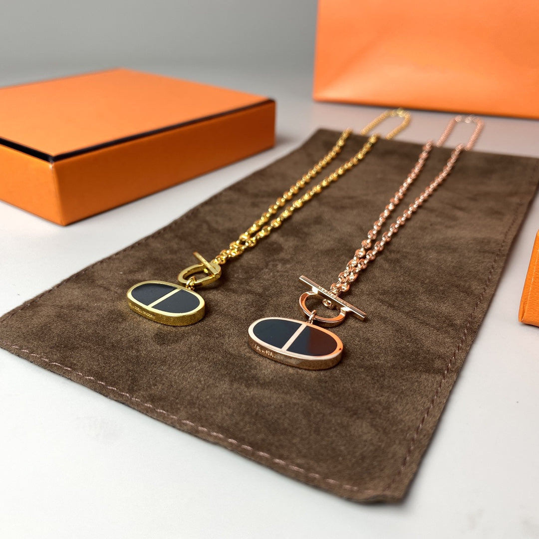 [LUXORA]CHAINE VERSO BLACK CERAMIC NECKLACE