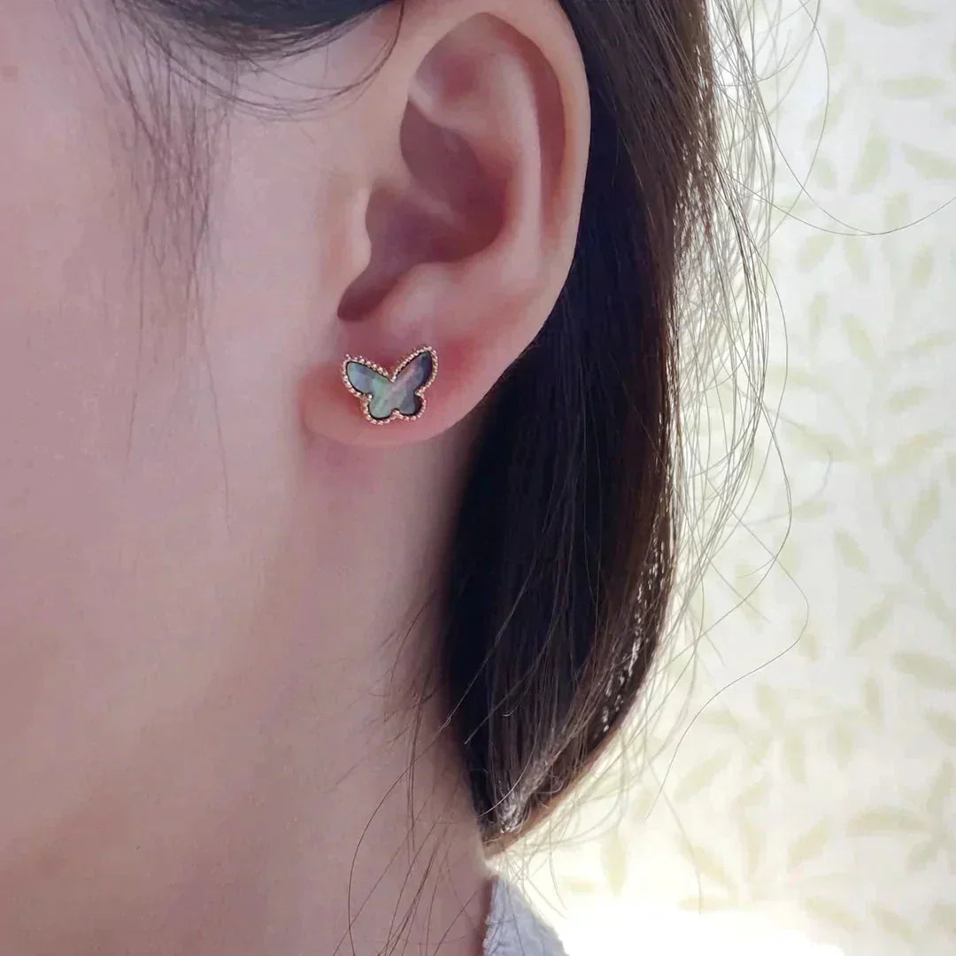 [LUXORA]BUTTERFLY DARK MOP  EARRINGS