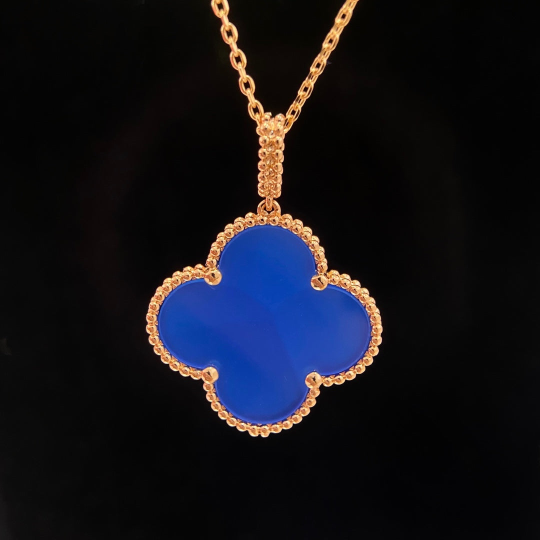 [LUXORA]CLOVER 25MM NECKLACE TURQUOISE ROSE GOLD