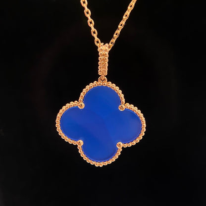 [LUXORA]CLOVER 25MM NECKLACE TURQUOISE ROSE GOLD