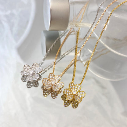 [LUXORA]FLOWER DIAMOND NECKLACE