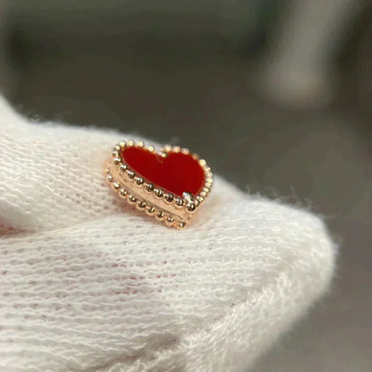[LUXORA]HEART CARNELIAN STUD EARRINGS