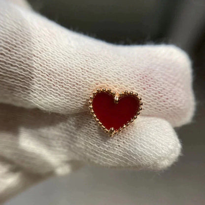 [LUXORA]HEART CARNELIAN STUD EARRINGS