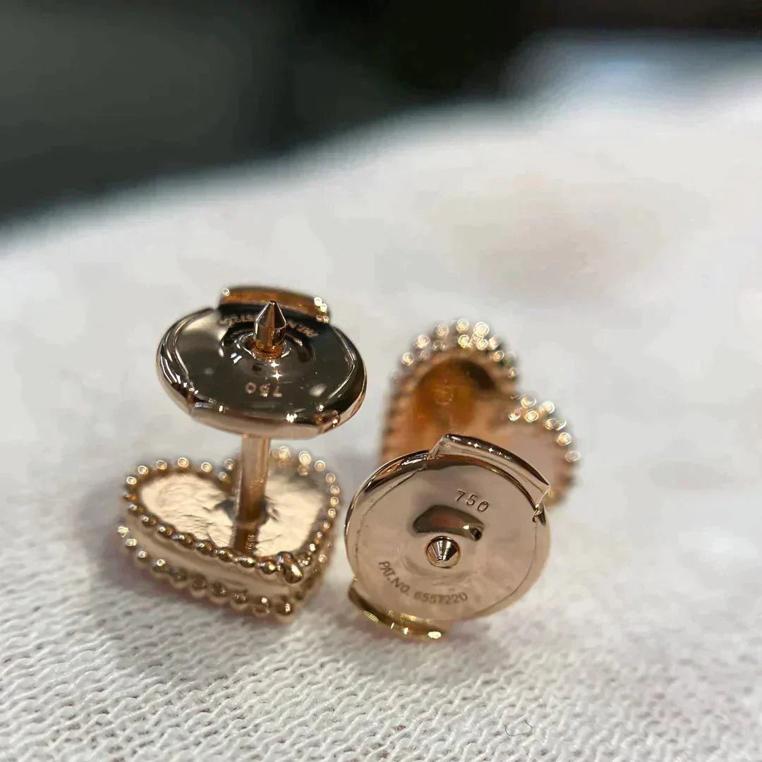 [LUXORA]HEART CARNELIAN STUD EARRINGS