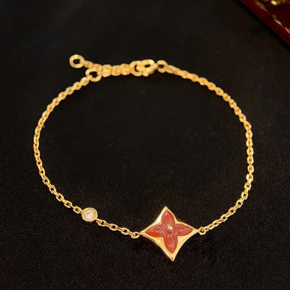 [LUXORA]COLOR STAR CARNELIAN PINK GOLD DIAMOND BRACELET