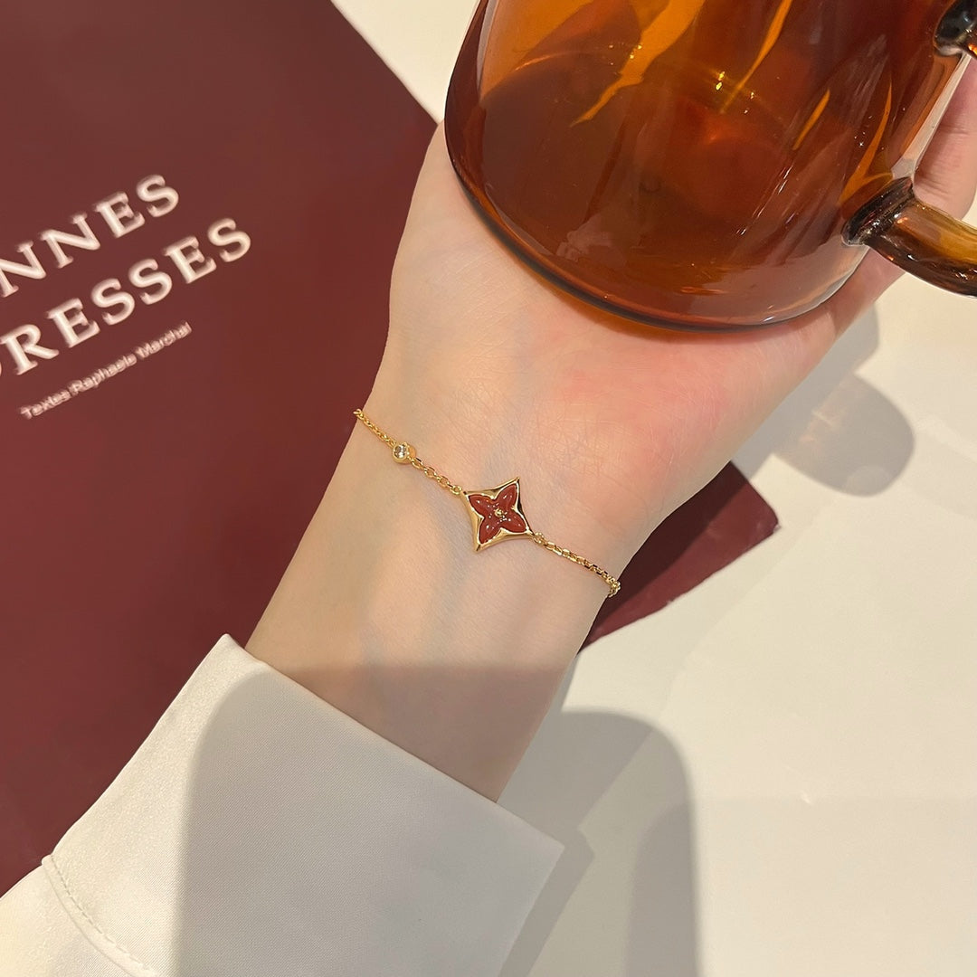 [LUXORA]COLOR STAR CARNELIAN PINK GOLD DIAMOND BRACELET