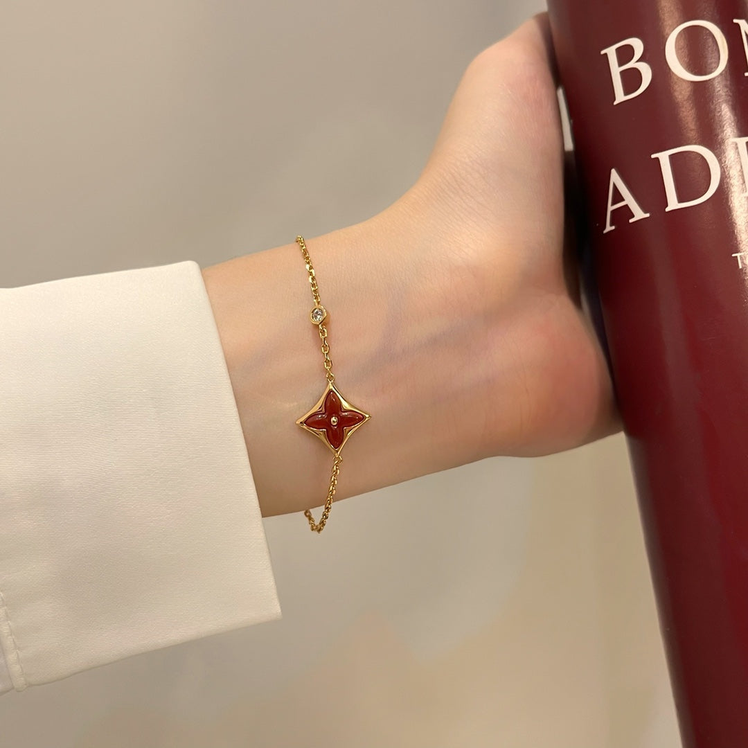 [LUXORA]COLOR STAR CARNELIAN PINK GOLD DIAMOND BRACELET