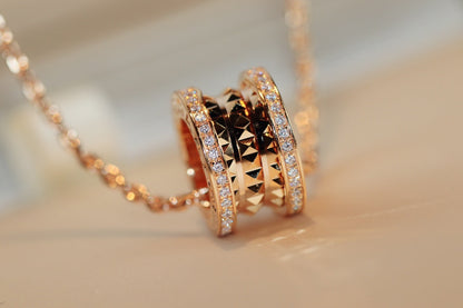 [LUXORA]ZERO 1 ROCK PEDANT PINK GOLD NECKLACE