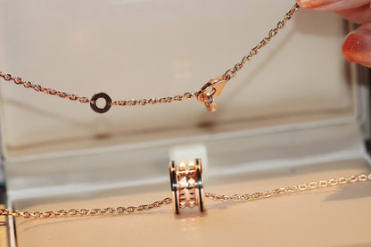 [LUXORA]ZERO 1 ROCK PEDANT PINK GOLD BLACK NECKLACE