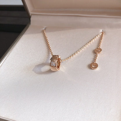 [LUXORA]SERPENTI PEDANT DIAMOND PINK GOLD NECKLACE