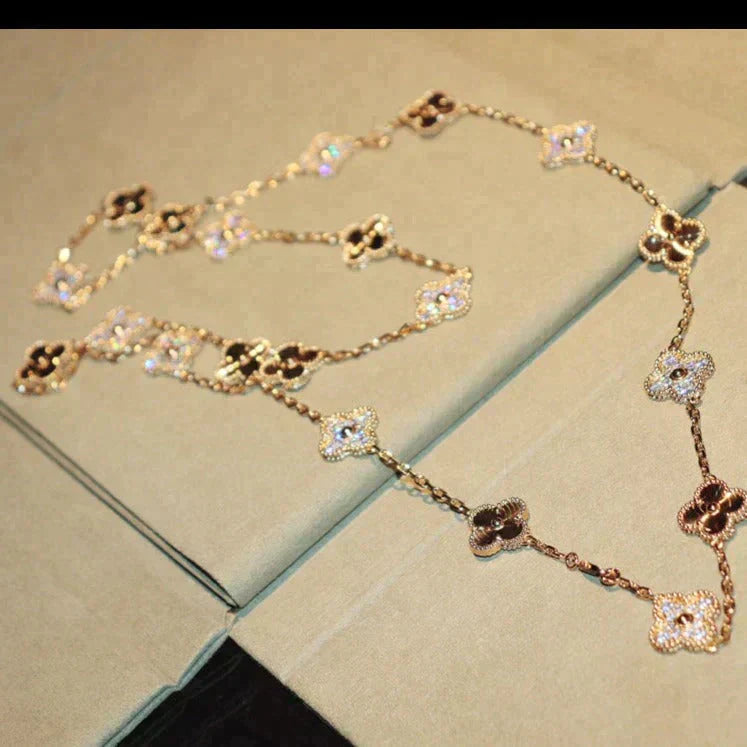 [LUXORA]CLOVER 20 MOTIFS LASER DIAMOND NECKLACE