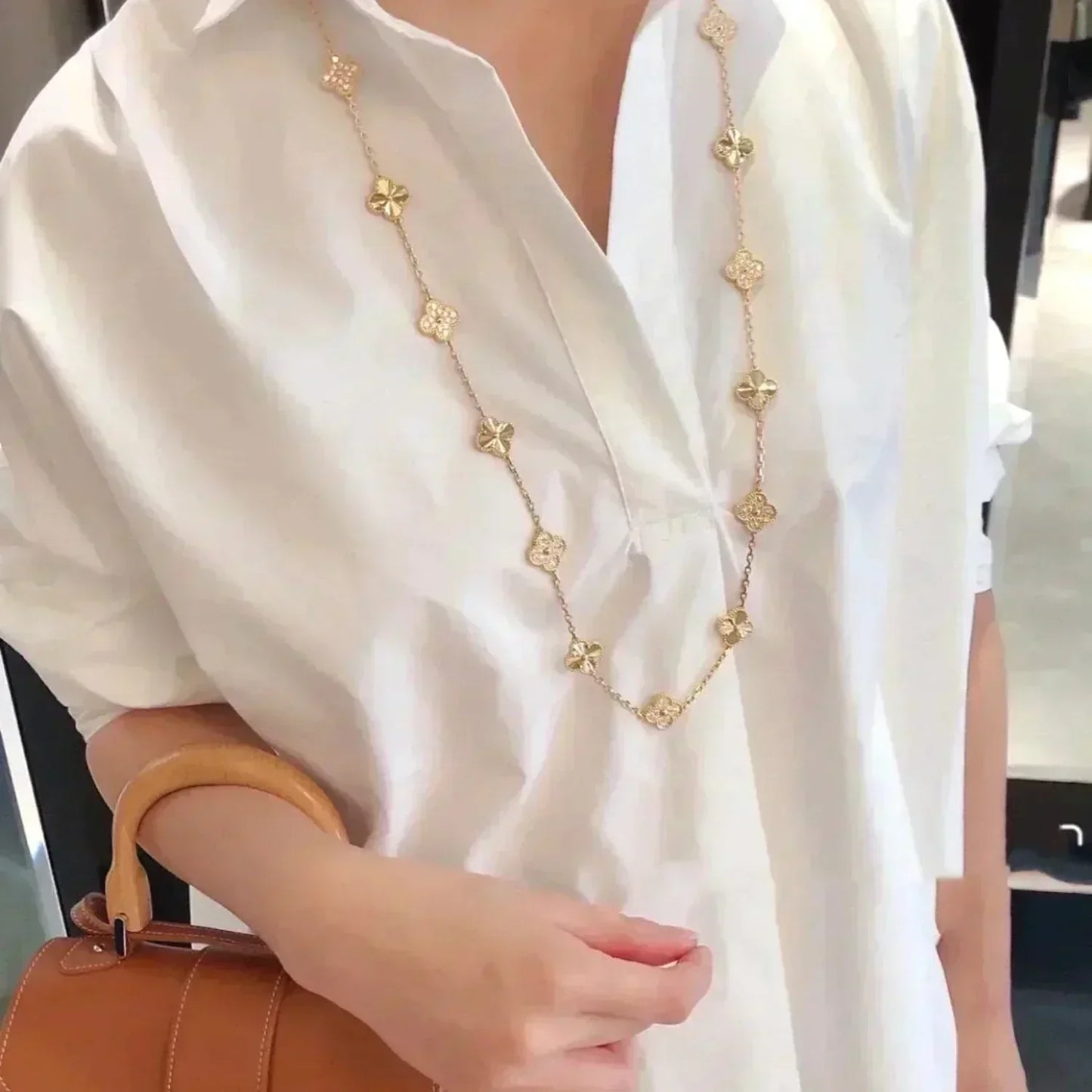 [LUXORA]CLOVER 20 MOTIFS LASER DIAMOND NECKLACE