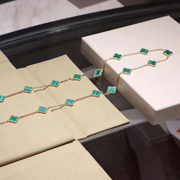 [LUXORA]CLOVER 20 MOTIFS MALACHITE GOLD