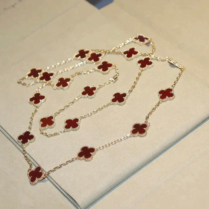 [LUXORA]CLOVER 20 MOTIFS CARNELIAN NECKLACE