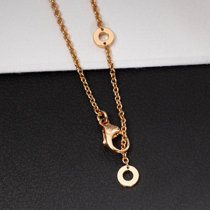[LUXORA]ZERO 1 WHITE CERAMIC PINK GOLD DIAMOND NECKLACE
