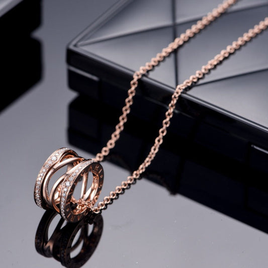 [LUXORA]ZERO 1 PINK GOLD DIAMOND OPEN NECKLACE