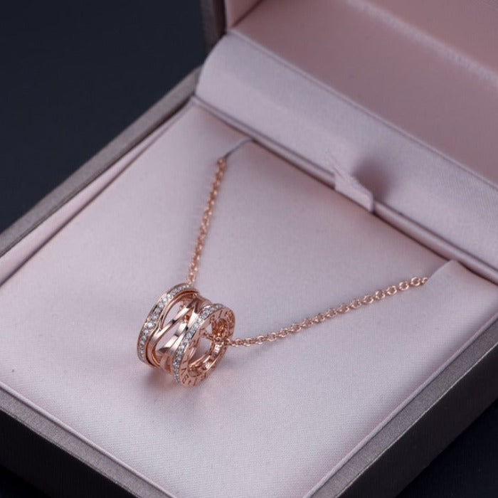 [LUXORA]ZERO 1 PINK GOLD DIAMOND OPEN NECKLACE