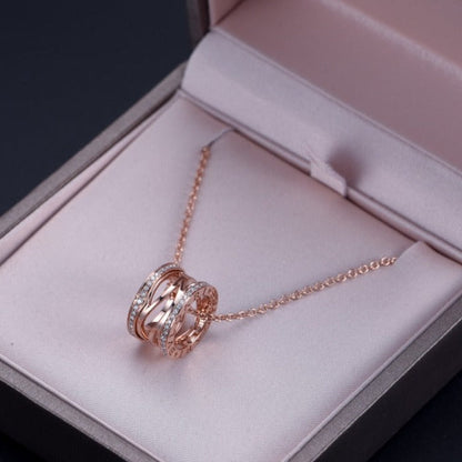 [LUXORA]ZERO 1 PINK GOLD DIAMOND OPEN NECKLACE