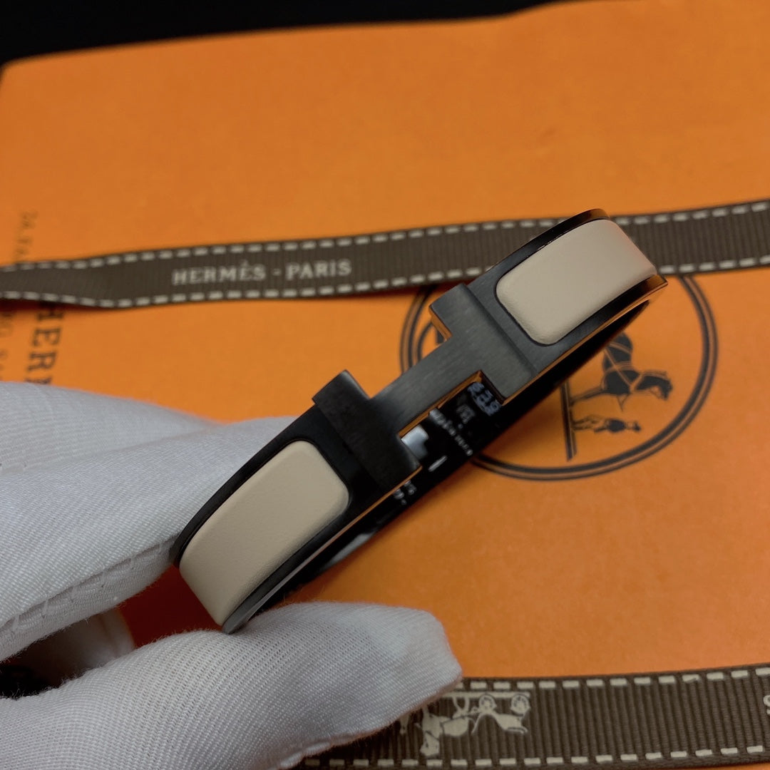 [LUXORA]H BRACELET 12MM BLACK BEIGE CERAMIC
