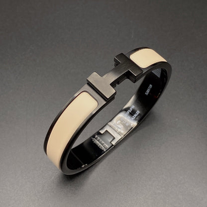 [LUXORA]H BRACELET 12MM BLACK BEIGE CERAMIC