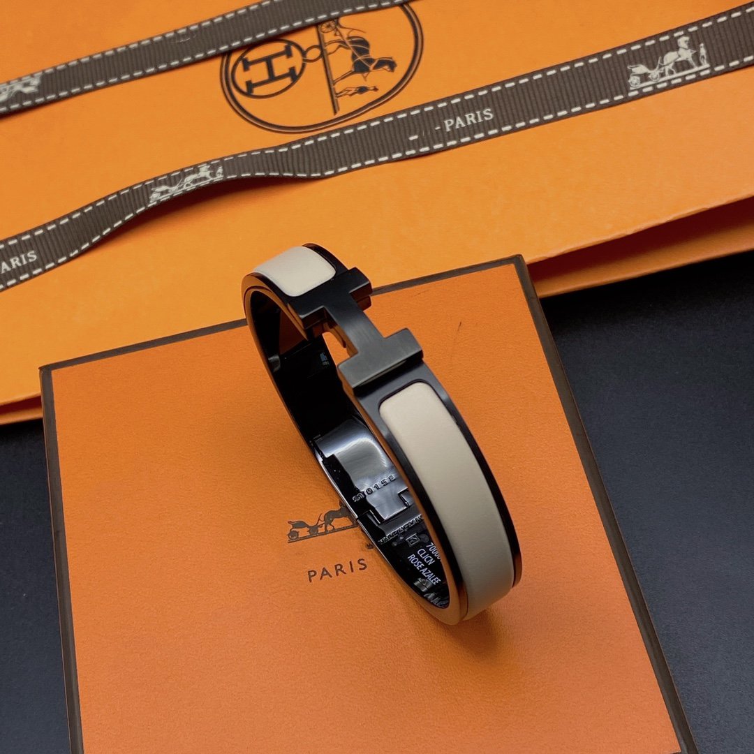 [LUXORA]H BRACELET 12MM BLACK BEIGE CERAMIC