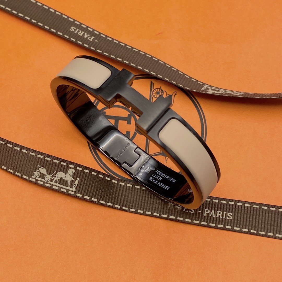 [LUXORA]H BRACELET 12MM BLACK BEIGE CERAMIC