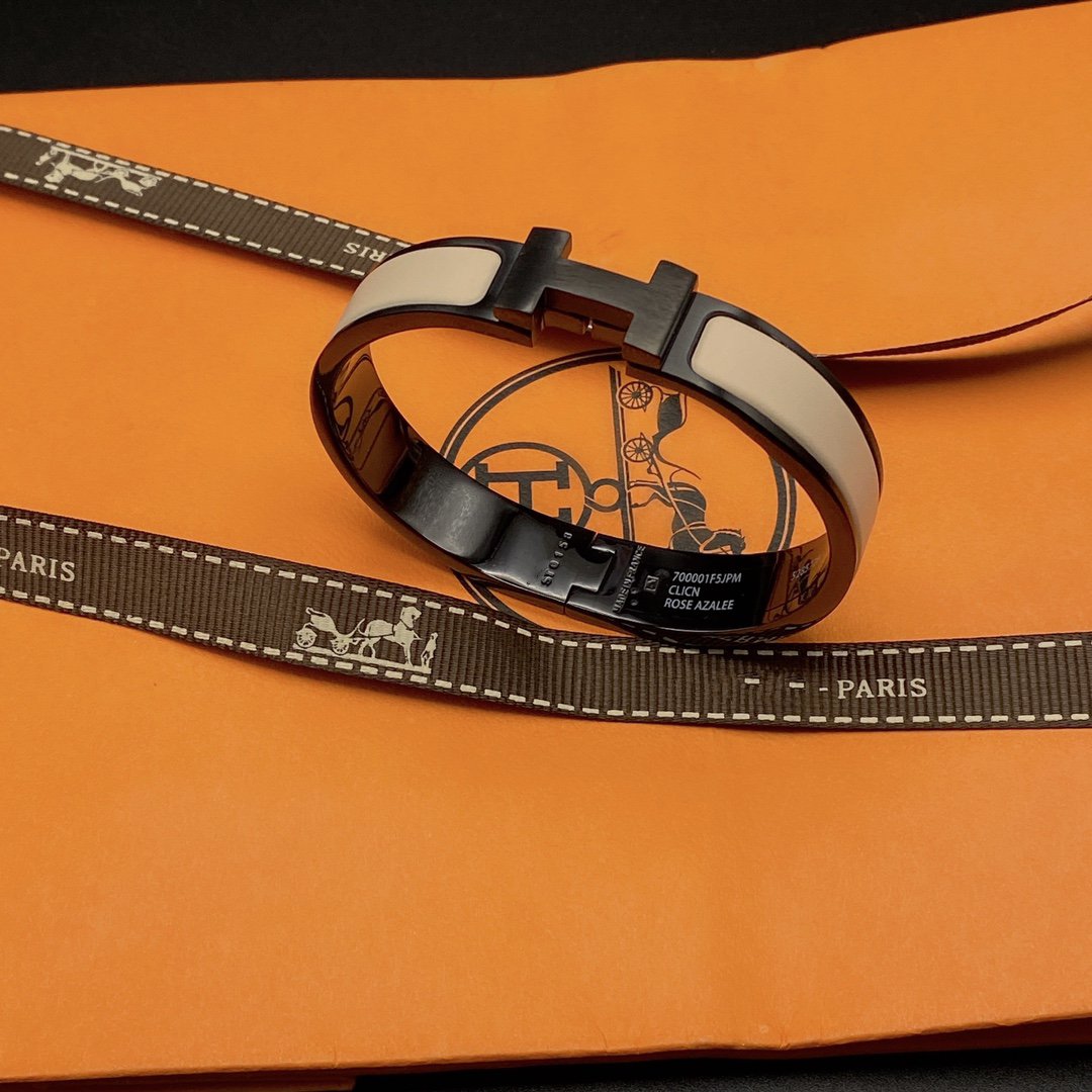 [LUXORA]H BRACELET 12MM BLACK BEIGE CERAMIC
