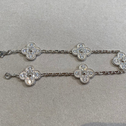 [LUXORA] CLOVER 5 MOTIF FULL DIAMOND BRACELET COLLECTION