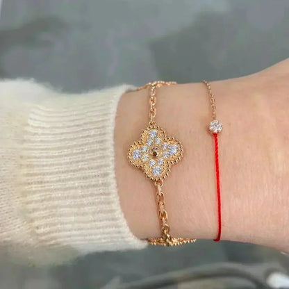 [LUXORA] CLOVER 5 MOTIF FULL DIAMOND BRACELET COLLECTION