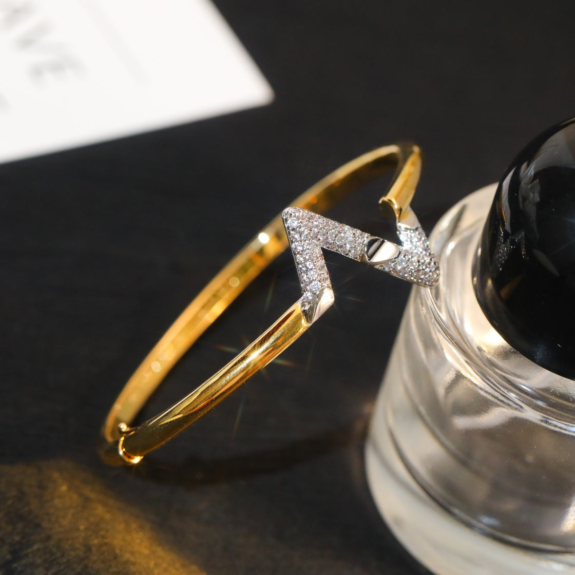 [LUXORA]VOLTE UPSITE DOWN GOLD DIAMOND BRACELET