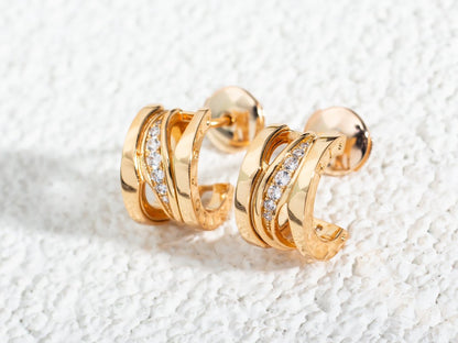[LUXORA]ZERO 1 PINK GOLD DIAMONDS EARRINGS