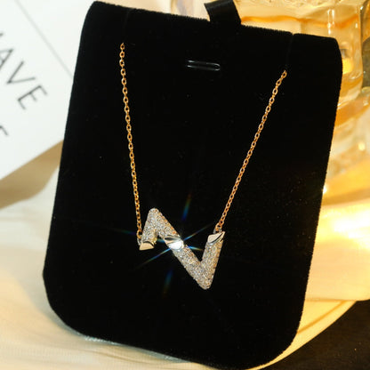 [LUXORA]VOLT SILVER DIAMOND PEDANT NECKLACE