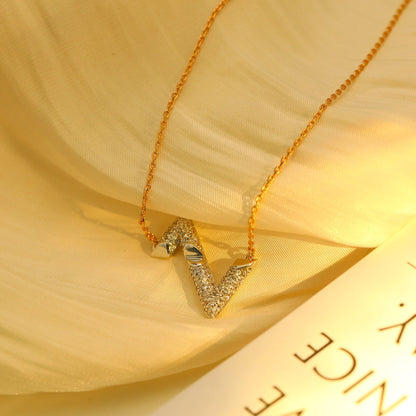 [LUXORA]VOLT SILVER DIAMOND PEDANT NECKLACE