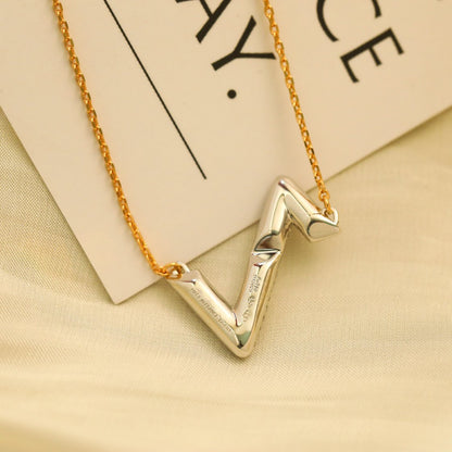 [LUXORA]VOLT SILVER DIAMOND PEDANT NECKLACE