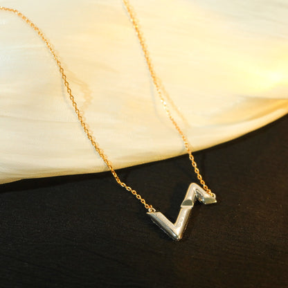 [LUXORA]VOLT SILVER DIAMOND PEDANT NECKLACE