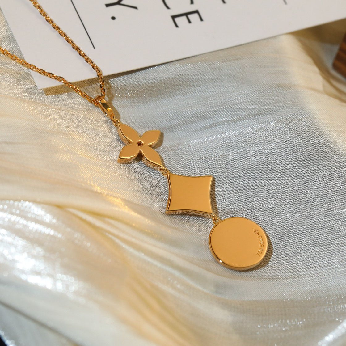 [LUXORA]STAR AND SUN DIAMOND PINK GOLD NECKLACE