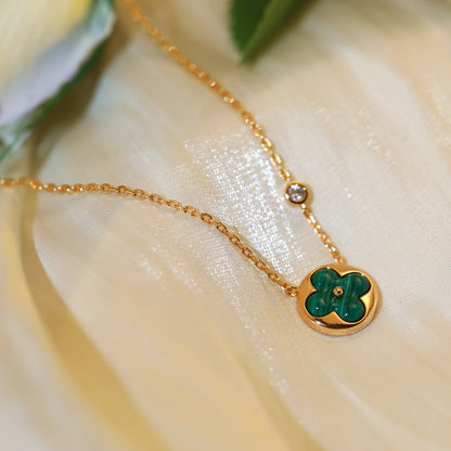 [LUXORA]SUN PEDANT PINK GOLD 1 DIAMOND NECKLACE