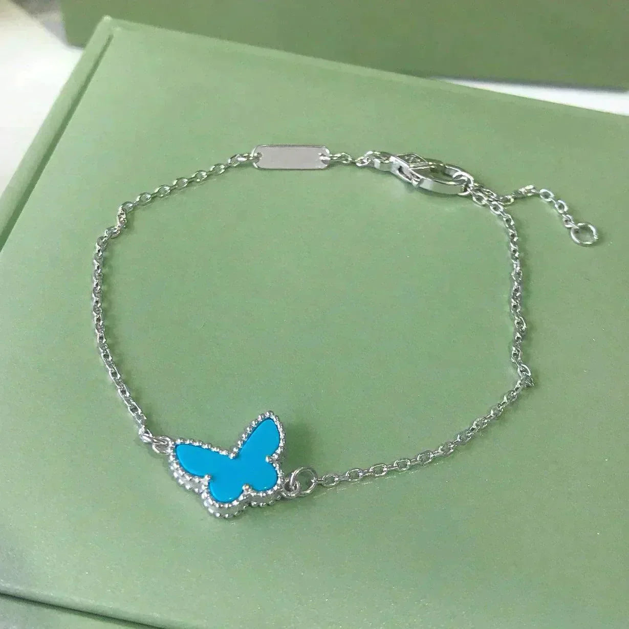 [LUXORA]BUTTERFLY TURQUOISE BUTTERFLY BRACELET SILVER