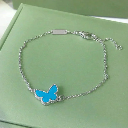 [LUXORA]BUTTERFLY TURQUOISE BUTTERFLY BRACELET SILVER