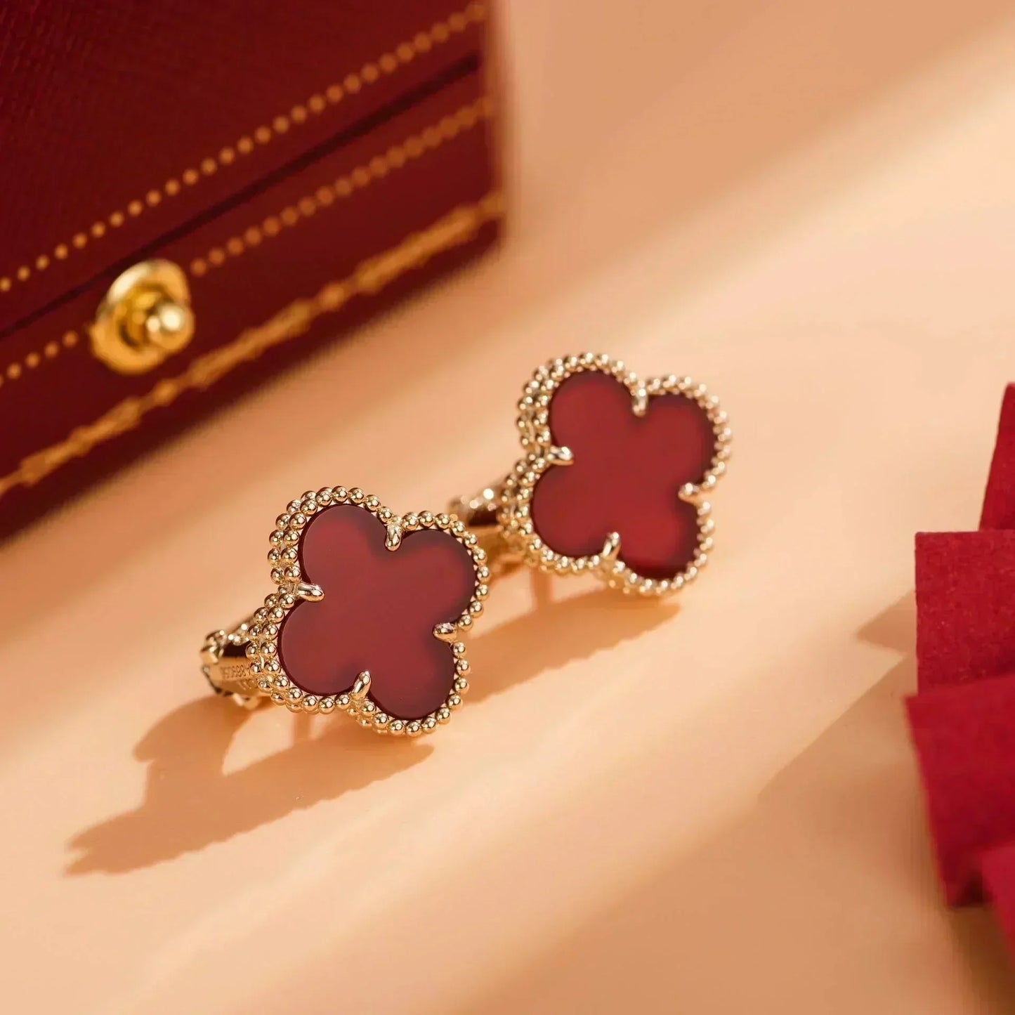 [LUXORA]CLOVER MEDIUM 1 MOTIFS CARNELIAN  EARRINGS