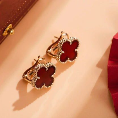 [LUXORA]CLOVER MEDIUM 1 MOTIFS CARNELIAN  EARRINGS