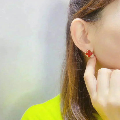 [LUXORA]CLOVER MEDIUM 1 MOTIFS CARNELIAN  EARRINGS