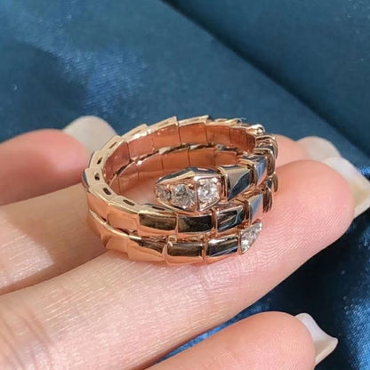 [LUXORA]SERPENTS DOUBLE ROW DIAMOND RING
