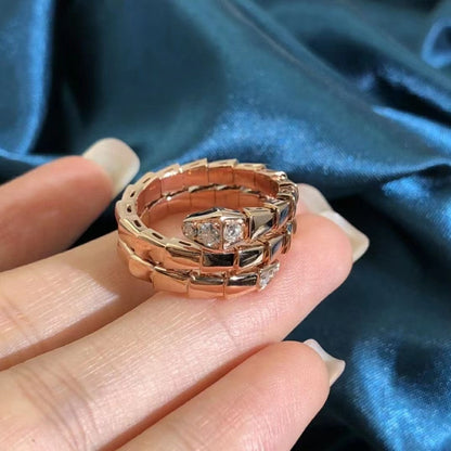 [LUXORA]SERPENTS DOUBLE ROW DIAMOND RING