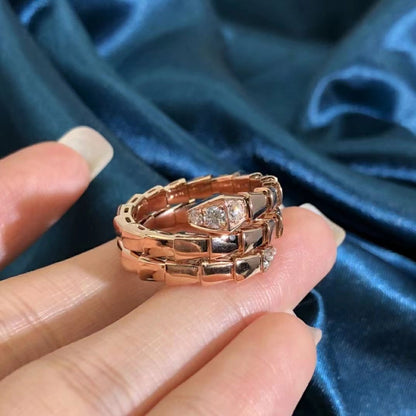 [LUXORA]SERPENTS DOUBLE ROW DIAMOND RING