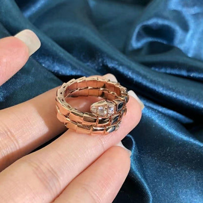 [LUXORA]SERPENTS DOUBLE ROW DIAMOND RING